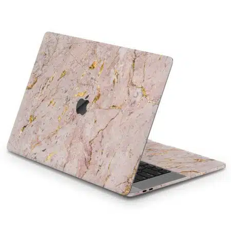 PINK MARBLE WITH GOLD MACBOOK SKIN