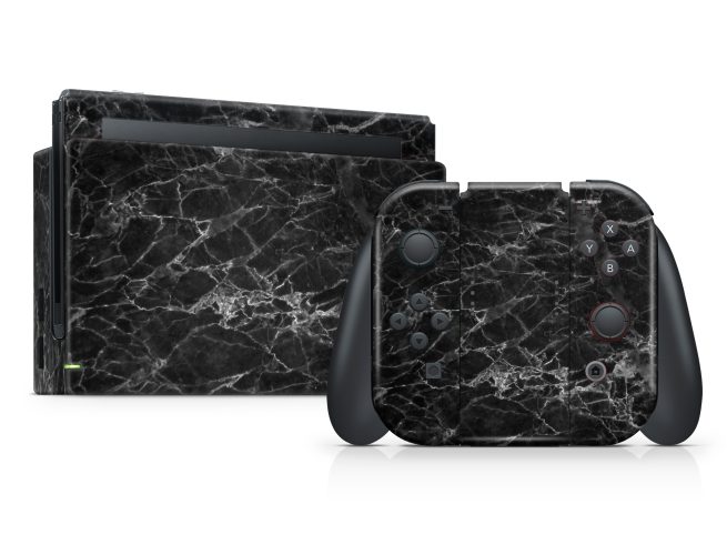 Nintendo Switch Black Marble Skin