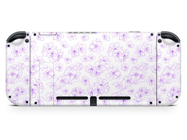 Nintendo Switch Purple Flowers Skin