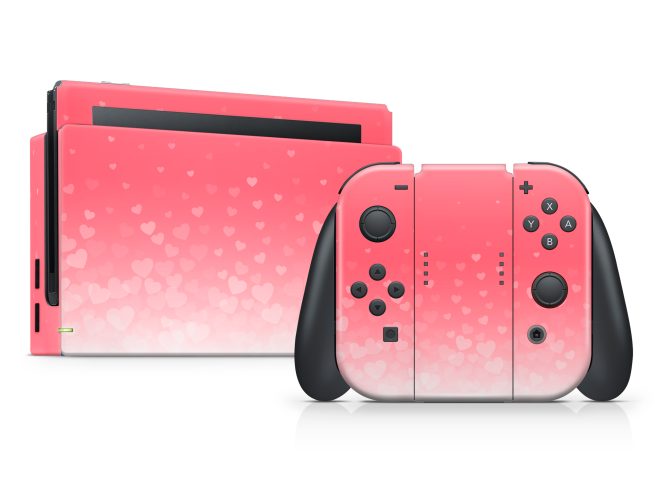 Nintendo Switch Gradient Pink Hearts Skin
