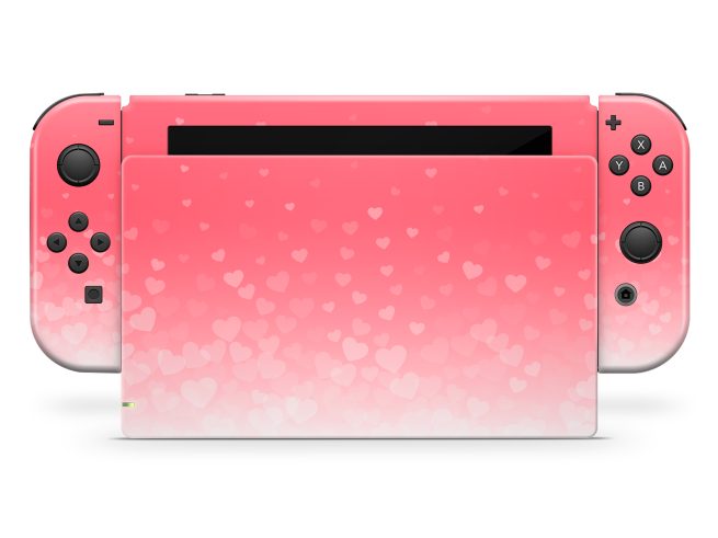 Nintendo Switch Gradient Pink Hearts Skin