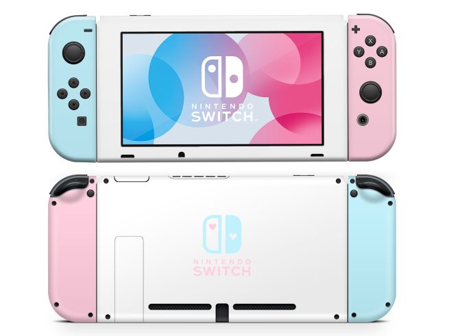 Nintendo Switch Pastel Pink & Teal Skin