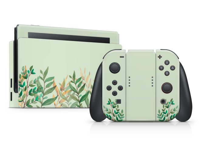 Nintendo Switch Watercolor Leaves Skin