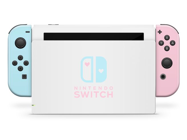 Nintendo Switch Pastel Pink & Teal Skin