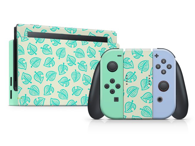 Nintendo Switch Cute Pastel Leaves Skin