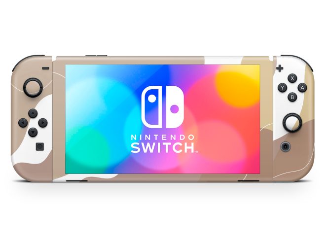 Nintendo Switch OLED Mocha & Latte Drawing Line Skin