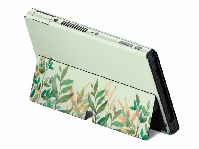 Nintendo Switch OLED Watercolor Leaves Skin