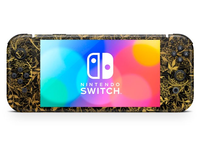 Nintendo Switch OLED Gold Botanical Skin