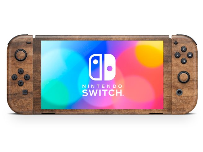 Nintendo Switch OLED Worn Wood Skin