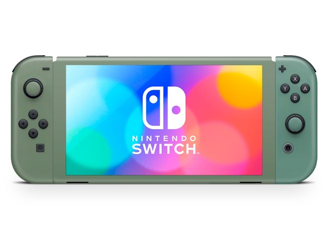 Nintendo Switch OLED Green Garden Skin