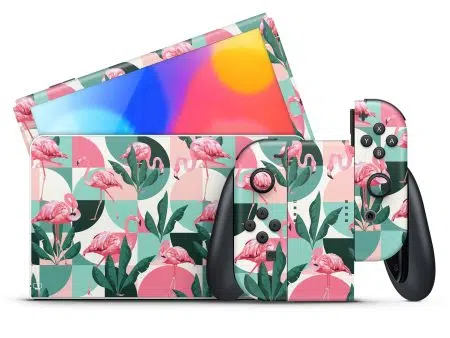 Nintendo Switch OLED Flamingos Skin
