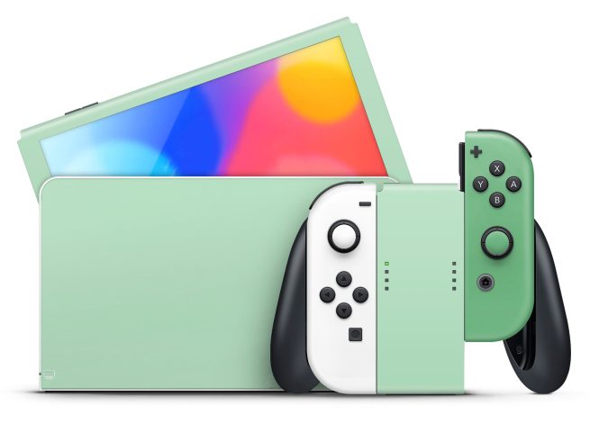Nintendo Switch OLED Soft Green Skin