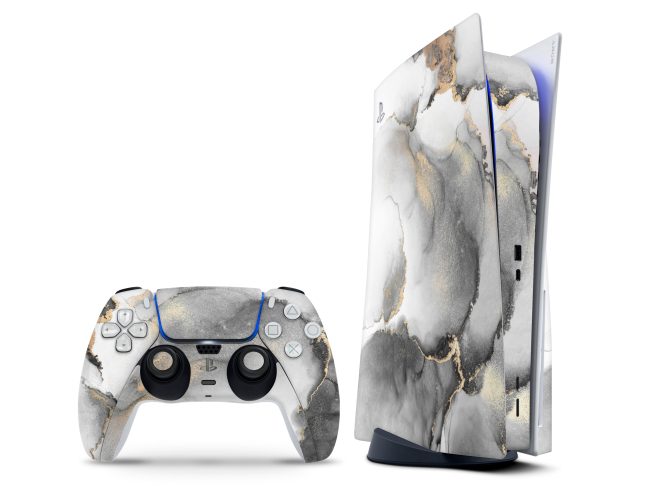 PlayStation 5 Ethereal Gold Marble Skin