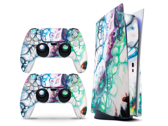 PS5 SKIN - COLORED MARBLE - FULL WRAP VINYL STICKER