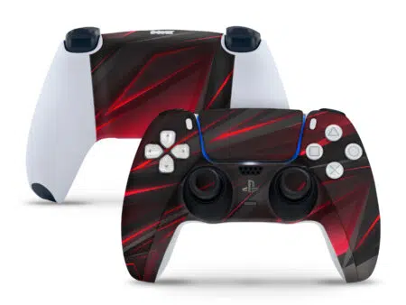 PS5 CONTROLLER SKIN RED POLYGON
