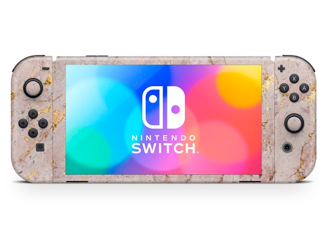Nintendo Switch OLED Pink Marble Skin